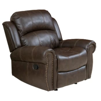 Faulks 43.25'' Wide Faux Leather Manual Glider Standard Recliner