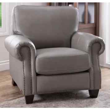 Landon Grey Top Grain Leather Armchair