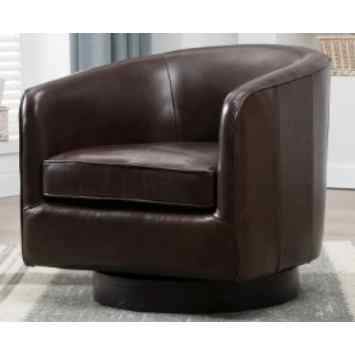 Ridgeline Brown Top Grain Leather Swivel Chair 