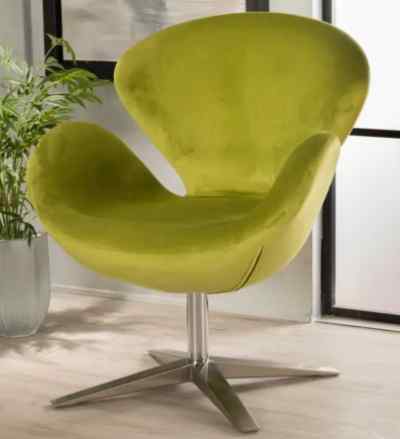 Athena Velvet Modern Swivel Petal Chair