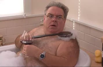 Jerry from Parks and Rec in bath tub