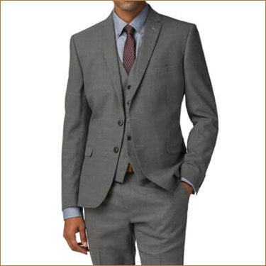 grey three piece suit from Ben Sherman