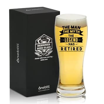 Retirement beer glass