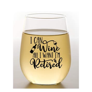 Retirement wine glass