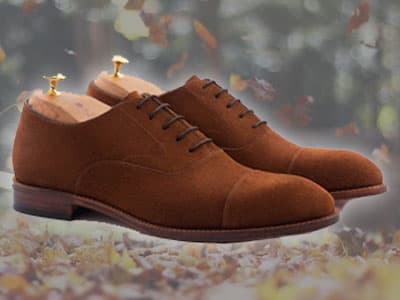 Suede oxfords in a fall setting