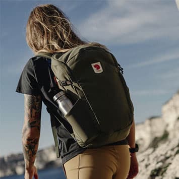 Person wearing Fjallraven backpack