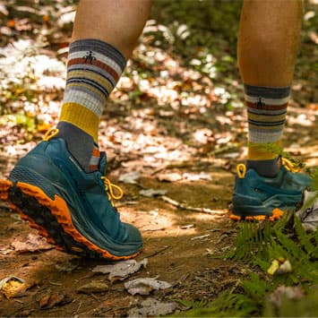 Person hiking in socks from Smartwool