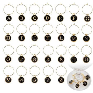 Letter wine charms