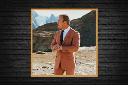 Stylized image of man wearing athletic-fit suit