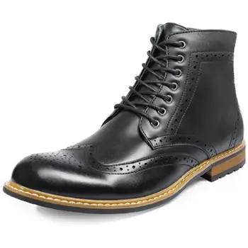 Black brogue boots made by Bruno Marc