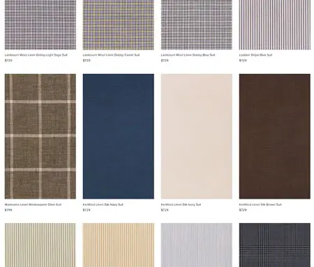 Indochino fabrics