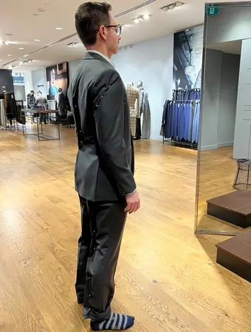 Irreverent Gent founder Dave Bowden being fitted for an Indochino suit