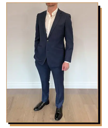 Irreverent Gent Founder Dave Bowden wearing a blue Indochino suit