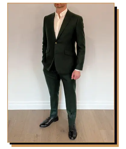 Irreverent Gent Founder Dave Bowden wearing a green Indochino suit