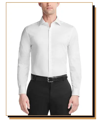 Man wearing Van Heusen Ultra Wrinkle Free Flex Shirt