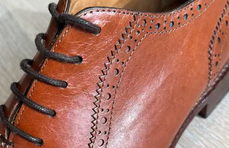 Close up of Beckett Simonon leather shoes