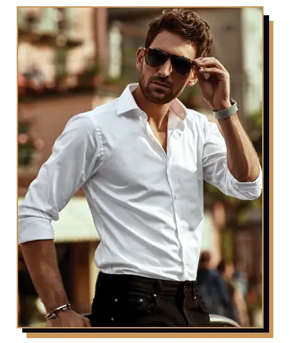 Man wearing white shirt and sunglasses 