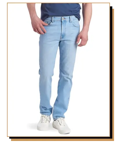 Man wearing light blue jeans
