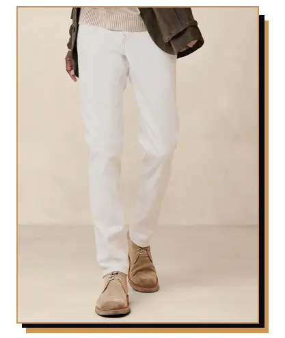 Man wearing white pants 