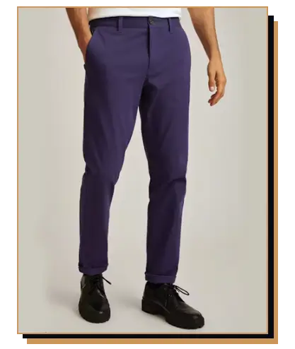 Man wearing purple pants
