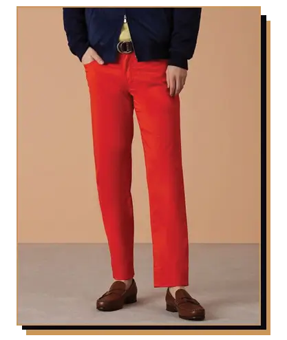 Man wearing red pants