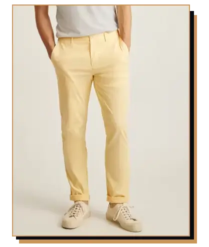 Man wearing yellow pants