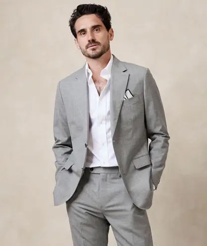 Man wearing gray suit