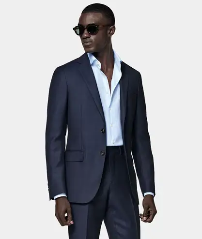 Man wearing navy suit