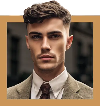 Handsome man with ivy league haircut