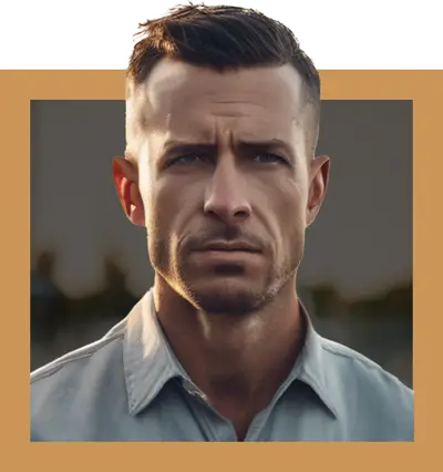 Handsome man with tapered haircut