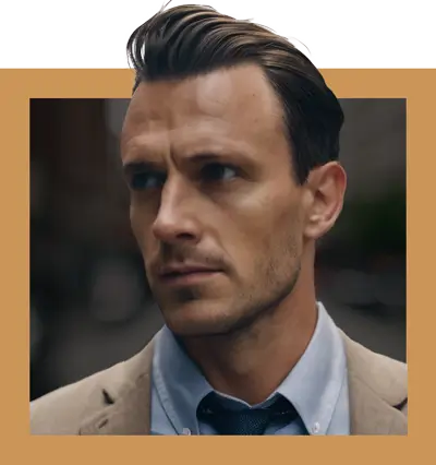 Handsome man with subtle comb over haircut