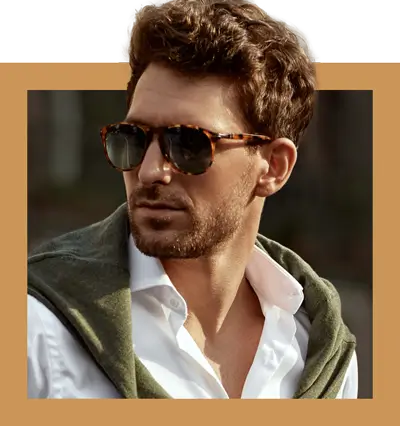 Handsome man with brushed up haircut