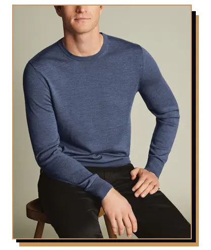 Man wearing knit sweater