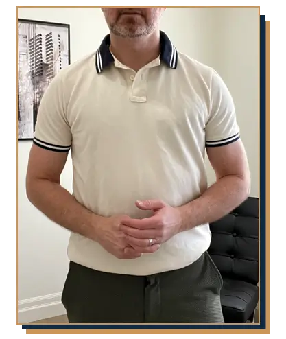 Irreverent Gent founder Dave Bowden wearing a polo from Old Navy