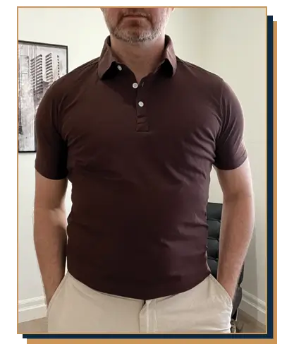 Irreverent Gent founder Dave Bowden wearing a polo from State and Liberty